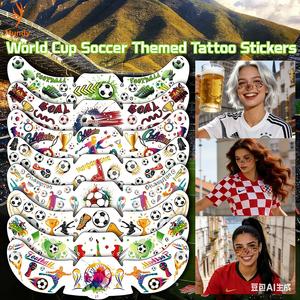 Tatouages Temporaires Thème Coupe du Monde de Football 2026 - Autocollants Corporels Imperméables Longue Durée pour les Fans de Football et Cadeaux Souvenirs - Product Image 1