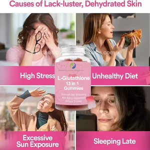 Gummies éclaircissantes pour la peau au collagène et L-glutathion 13-en-1 Halal OEM SPL – Compléments en gélules de collagène et L-glutathion - Product Image 2