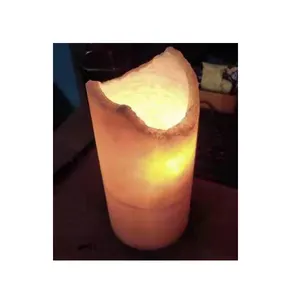 Irregular edge candle honey onyx table lamp