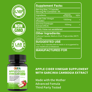 Cápsulas de vinagre de sidra de manzana de alta potencia con Garcinia Cambogia ayuda a estimular la energía, promover el metabolismo y cápsulas de apoyo inmunológico - Product Image 6