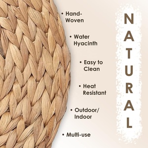 Manteles Individuales Redondos <span class=keywords><strong>Tejidos</strong></span> al por Mayor, Manteles Individuales <span class=keywords><strong>de</strong></span> Jacinto <span class=keywords><strong>de</strong></span> Agua Natural para Bodas, Manteles Individuales <span class=keywords><strong>de</strong></span> Paja Trenzada para <span class=keywords><strong>Mesa</strong></span> <span class=keywords><strong>de</strong></span> Comedor - Product Image 3