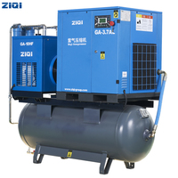 Compresseur d'air à vis rotatif monophasé compact 3,7 kW 5 CV toutes fonctions avec réservoir EURE 300L et filtre sécheur d'air italien