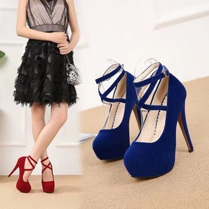 2023 Summer New European and American Fashion Cross Strap Large Heel High Heels Women's Nightclub Women's <b>Shoes</b> - Product Image 4