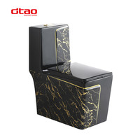 Articles sanitaires en porcelaine inodoros noir or Offre Spéciale cuvette de toilette couleur or noir ensemble lavabo et toilette en céramique d'une seule pièce