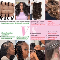 Crochet Human Hair Miracle Knots Pré-divisés, Lot de Cheveux Humains pour Crochet, Tresses Bohèmes Frisées Sans Nœuds, Cheveux Humains pour Crochet
