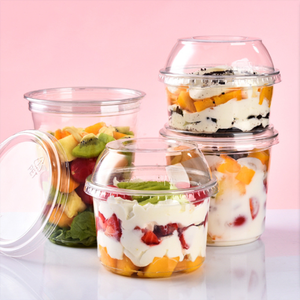 Takeaway salad plastic clear plastic container bowl wholesale disposable food bowl custom print packing bowl high quality