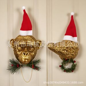 Decoración de Pared de Resina con Forma de Pantera Dorada Qi Hang, Decoración Navideña para la Entrada del Hogar - Product Image 2