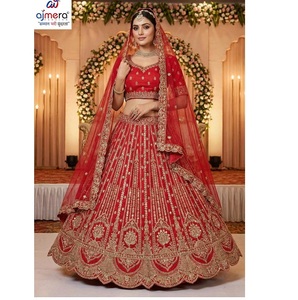 Lehenga de mariée moderne et élégant pour femme, tenue de soirée de mariage, robe ethnique brodée de créateur, réversible, séchage rapide, coupe classique - Product Image 1