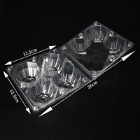 4 Trous PET Jetable Clamshell Transparent PET Plastic Blister Egg Tray for Egg Storage Plastic Egg Packaging Container