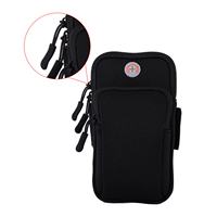 Bracelet de téléphone étanche en néoprène pour la course à pied, ajustement universel, double poche, support pour écouteurs, antichoc, respirant