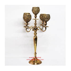 Chandelier de Table de mariage sur pied, porte-bougie fait à la main de styliste décoratif pour la maison - Product Image 5