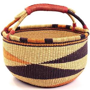 High Quality Round <b>Woven</b> Seagrass Bolga <b>Basket</b> New Classic Style Colorful <b>Storage</b> <b>Basket</b> Wholesale From Vietnam - Product Image 1