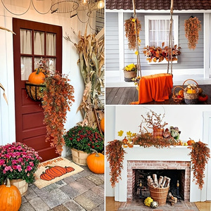 Mùa thu Bạch đàn mô phỏng cây nho treo tường mây hoa treo cây nho nhà ngoài trời trang trí hoa bán buôn - Product Image 4