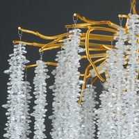 Lustre en cristal de luxe européen avec source de lumière LED, intensité réglable, garantie de 3 ans - Éclairage d'intérieur artistique