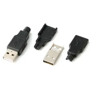 Three Pieces Usb A Male Plug Connector Usb Connector Male With Shell