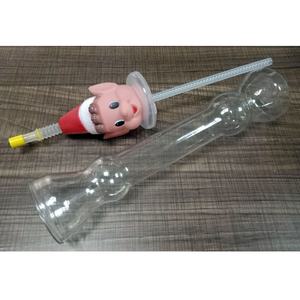 Gobelets en plastique avec paille pour fête de noël, Sports, à boire, avec tête de Saint-noël, 1 pièce - Product Image 4