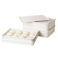 Bac à pâte à pizza en plastique empilable XL, boîte de transport pour boulangerie, boîte de fermentation pour la levée de la pâte avec couvercle, conteneur de stockage