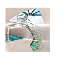 Escalier en colimaçon CBMmart, petit escalier en spirale en métal, bois, fer et verre pour intérieur