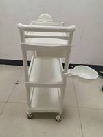 Chariot de spa, mobilier de salon de beauté en plastique avec roulettes, chariot de salon blanc avec tiroir, chariot de rangement pour coiffeur