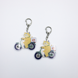 Custom Acrylic <b>Keychain</b> Cartoon <b>Anime</b> Cute Cat Kitty Bike Revolving Wheels Acrylic Lightweight <b>Keychain</b> Plastic Keyrings - Product Image 1