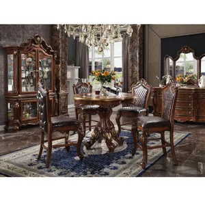 Dining Table Set Factory Sale Various Luxury Wood Dinning Set With 4 bar Chairs