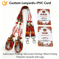 Lanières personnalisées en polyester par sublimation avec crochet métallique, cartes d'accès VIP/CEO imprimées en PVC pour événements et festivals de musique