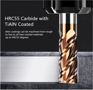 Fraise à bout en carbure de tungstène solide HRC65 2025, fraise à bout spéciale à 4 flûtes pour acier inoxydable, forets - Product Image 5