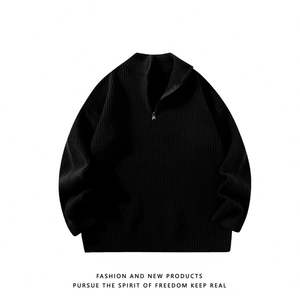 ผู้ผลิตเสื้อสเวตเตอร์โลโก้แบบกำหนดเอง OEM เสื้อพูลโอเวอร์ลำลอง เสื้อถักไหมพรมคอวีสำหรับฤดูหนาว เสื้อจั๊มเปอร์ผ้าฝ้ายถัก เสื้อสเวตเตอร์แบบกำหนดเอง บริการดรอปชิปปิ้ง - Product Image 2