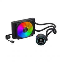 Boîtier de PC de jeu à refroidissement liquide AIO avec ventilateur ARGB X120, refroidissement par eau du processeur pour ordinateurs 775/115x/1366/2011/AM2/AM3/AM