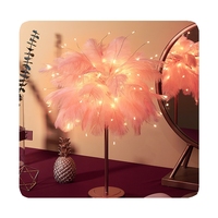 NOUVEAU Lampe à plumes LED BAHE, lampe de chevet, lumière d'ambiance pour diffusion en direct, décoration de chambre à coucher