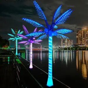 新装饰图案灯3-6米巨型尺寸商用led照明椰树户外落地灯
