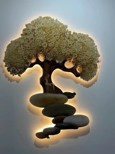 Sang trọng cây vàng Nhà phòng khách kiểu dáng của nhà thiết kế phong cách 3D wallart sơn sản phẩm mới thiết kế Tường Đèn Led trang trí - Product Image 4