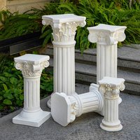 Grandes jardinières en fibre de ciment rustique à base de colonne romaine vintage, revêtement en poudre pour la maison, le jardin, le centre commercial, pot de fleurs