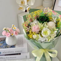 Luxuriöser Konservierter Blumenrahmen Lila Rose-Hortensie Wanddekoration für Romantische Hochzeit Jubiläumsgeschenk Heimdekoration Nach Maß