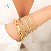 SUMMLY Vente en gros de bracelets en acier inoxydable plaqué or 18 carats, classiques, tendance, multi-styles, fabricant de bijoux de mode