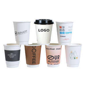 Biểu tượng tùy chỉnh carton dùng một lần đôi tường Cà Phê Cốc giấy dùng một lần ly cà phê dùng một lần có nắp đậy - Product Image 1