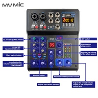 MG6 contrôleur dj de son numérique usb professionnel/console de mixage audio interface équipement de studio 6 canaux pour l'enregistrement du chant