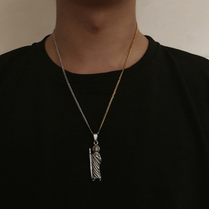 European American Style <b>Titanium</b> Steel Necklace Deity Pendant Vintage Virgin Mary Accessory SP902 Unisex Gift - Product Image 1