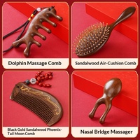 Peigne à coussin d'air en bois de santal doré pour massage capillaire, coffret cadeau, cadeaux de fin d'année pour les enseignants et les camarades de classe, design Phénix
