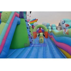 Château gonflable géant en PVC à prix d'usine, facile à installer pour les locations de fêtes en extérieur, avec toboggan pour enfants - Product Image 5