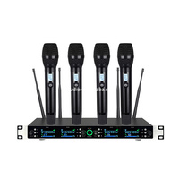 Système de microphone sans fil professionnel UHF à 4 canaux R-0509