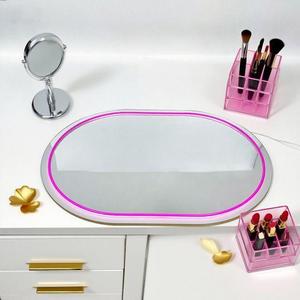 Oval Led Makeup Mirror Wall Mounted <b>With</b> <b>Light</b> Touch Switch For Bathroom <b>Dressing</b> <b>Table</b> - Product Image 2