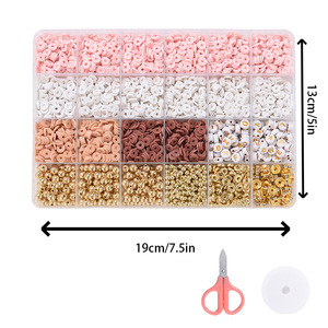 Oferta Especial: Kits de Cuentas Redondas Planas de Arcilla Polimérica de 6 mm, Cuentas Sueltas de Arcilla Polimérica para Hacer Joyería, Hechas a Mano para Collares y Pulseras DIY - Product Image 4