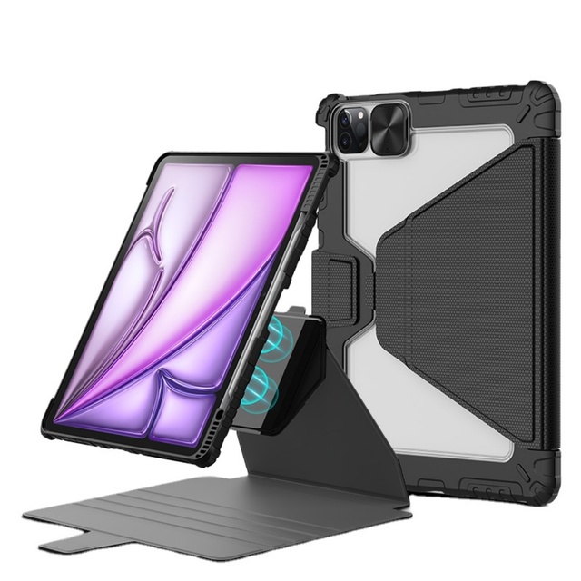 New for iPad Air 13 Air 11 2024 Smart Magnetic Case Shell Multi-Angle Stand PU Protective Cover With Pencil Slot