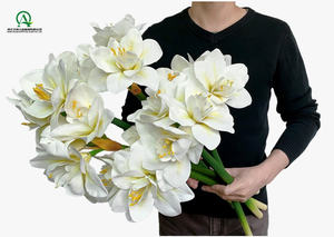 Fleurs d'<span class=keywords><strong>Amaryllis</strong></span> Artificielles Tige Real Touch Grandes Fleurs Tropicales <span class=keywords><strong>Plante</strong></span> de Ménage pour Arrangements de Vase Décor de Bureau à Domicile - Product Image 6