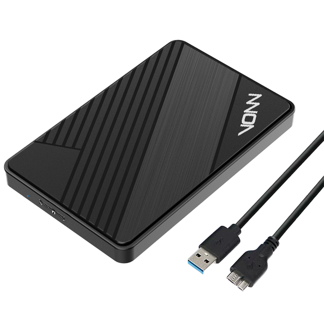 VONN Private Model 2.5 Inch USB 3.0 to SATA Plastic External Hard Drive Enclosure Tool-Free Case for HDD & SSD