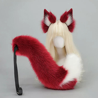Ensemble oreilles et queue de renard en fausse fourrure réaliste, bandeau animalier moelleux et queue portable pour cosplay, Halloween, accessoires de fête