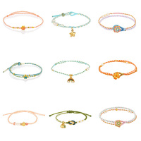 Gelang mewah berbahan emas murni 24K dengan manik-manik dan tali kepang, berbagai gaya, bentuk bunga mutiara, perhiasan butik kelas atas.