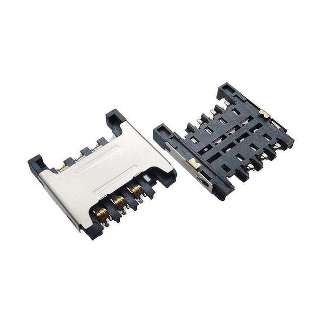 Micro Sim Card Socket 6Pin Push Push Memory Sim Card Connector 2.4h Edge Micro Sim Card Connector