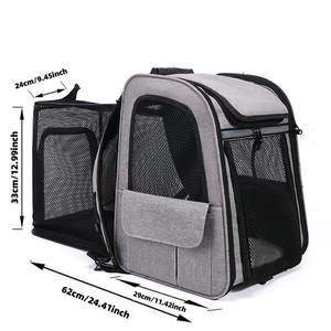 กระเป๋าใส่แมวแบบพกพา กระเป๋าเป้สะพายหลังแบบขยายได้ กระเป๋าใส่สัตว์เลี้ยงสำหรับเดินทางกลางแจ้ง พับเก็บได้ ระบายอากาศได้ดี - Product Image 2